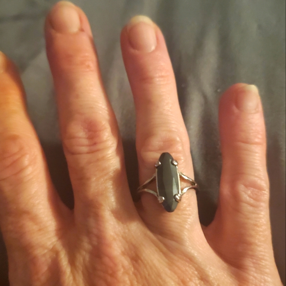 Vintage Sterling Silver Hemitite 6.5 Ring